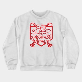 Eat Sleep Softball Repeat Cute Funny Crewneck Sweatshirt